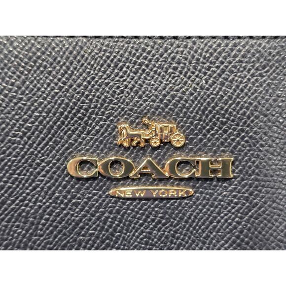COACH Ava Satchel Purse Handbag Tote - Navy w/Gold Hardware - EUC - Picture 3 of 11
